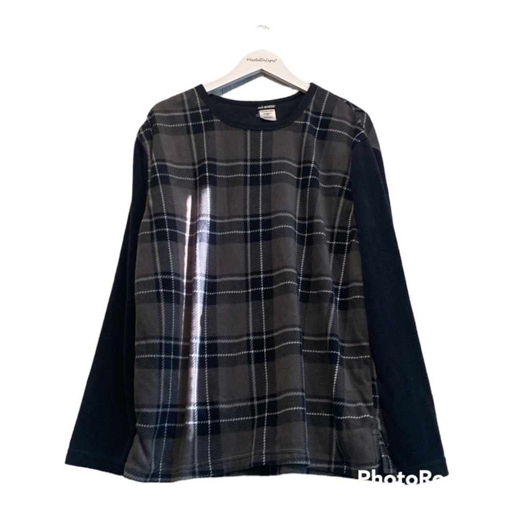 Joe boxer flannel plaid long sleeve sleep shirt | Size large